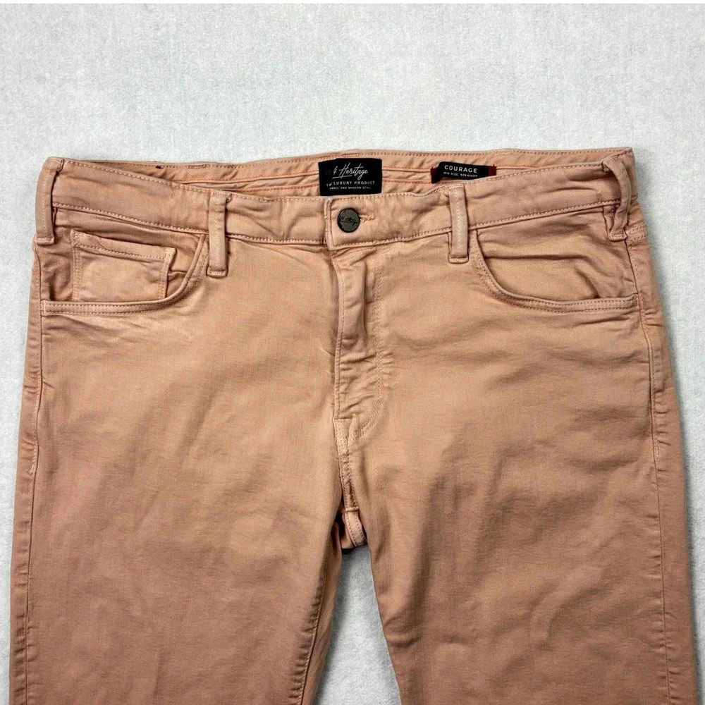 34 Heritage Courage‎ Mens 38x30 Tan Straight Leg Mid Rise Pants Rose Pink Khaki